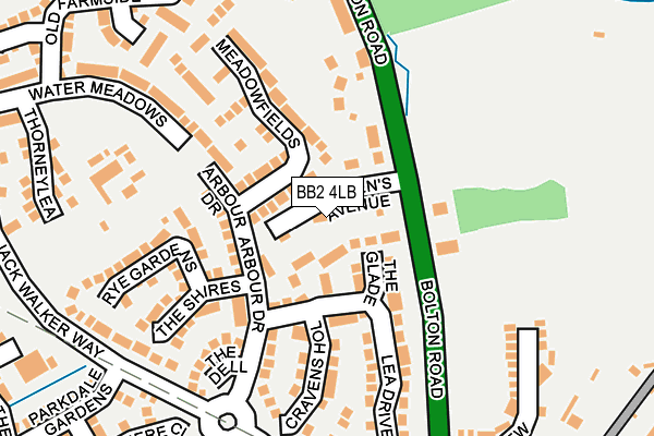 BB2 4LB map - OS OpenMap – Local (Ordnance Survey)