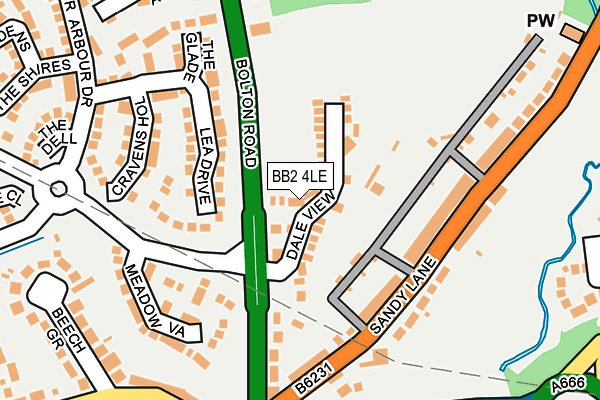 BB2 4LE map - OS OpenMap – Local (Ordnance Survey)