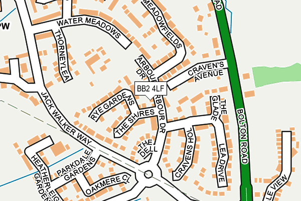 BB2 4LF map - OS OpenMap – Local (Ordnance Survey)