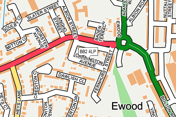 BB2 4LP map - OS OpenMap – Local (Ordnance Survey)