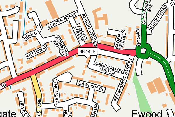 BB2 4LR map - OS OpenMap – Local (Ordnance Survey)