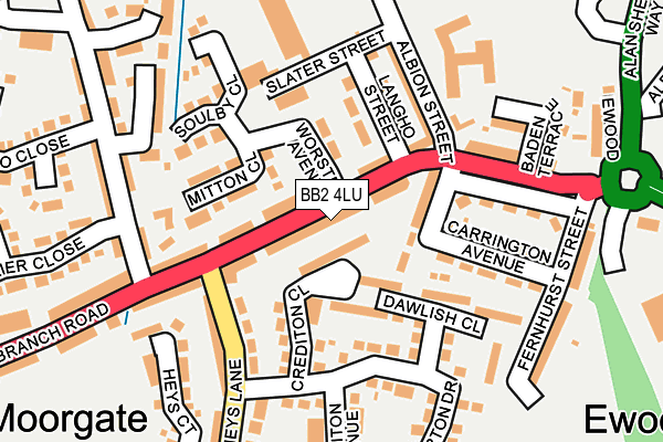 BB2 4LU map - OS OpenMap – Local (Ordnance Survey)