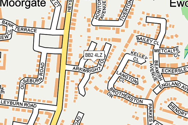 BB2 4LZ map - OS OpenMap – Local (Ordnance Survey)