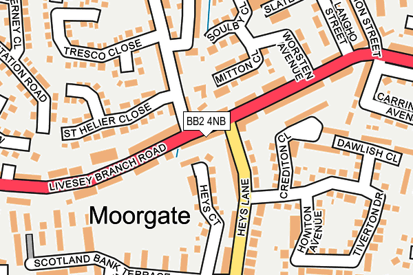BB2 4NB map - OS OpenMap – Local (Ordnance Survey)