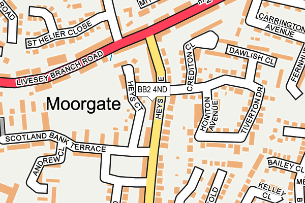 BB2 4ND map - OS OpenMap – Local (Ordnance Survey)