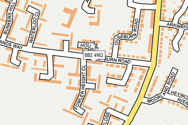 BB2 4NQ map - OS OpenMap – Local (Ordnance Survey)