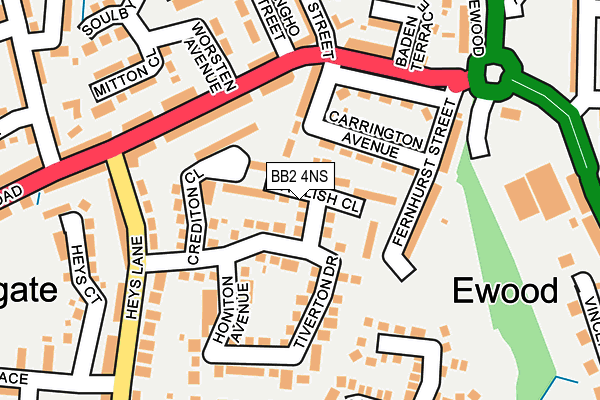 BB2 4NS map - OS OpenMap – Local (Ordnance Survey)