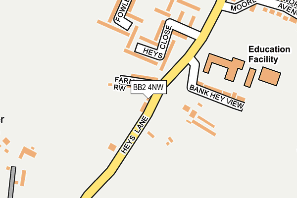 BB2 4NW map - OS OpenMap – Local (Ordnance Survey)