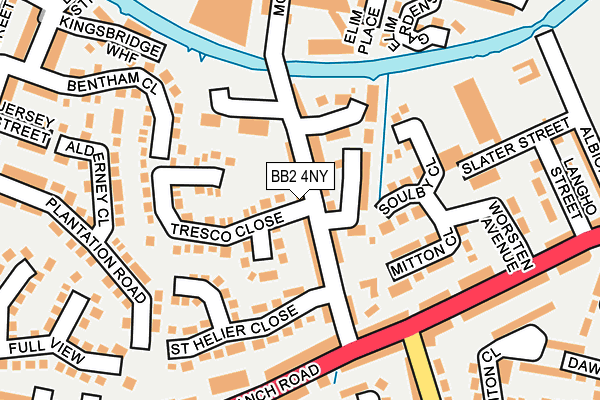 BB2 4NY map - OS OpenMap – Local (Ordnance Survey)