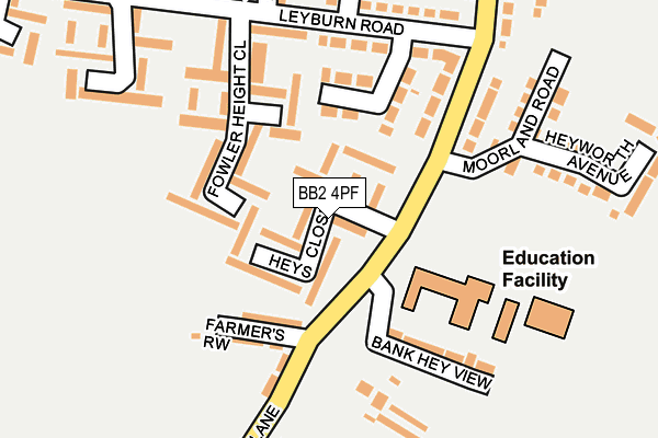 BB2 4PF map - OS OpenMap – Local (Ordnance Survey)