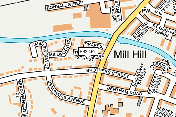 BB2 4PT map - OS OpenMap – Local (Ordnance Survey)