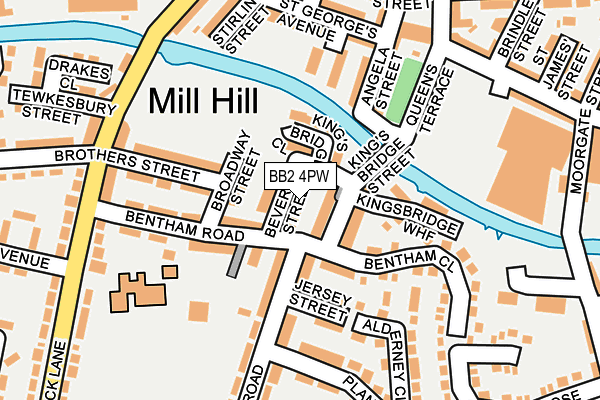 BB2 4PW map - OS OpenMap – Local (Ordnance Survey)