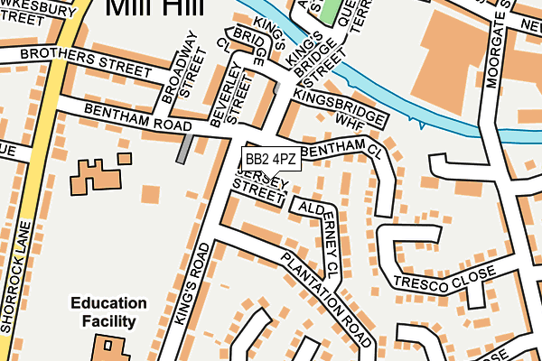 BB2 4PZ map - OS OpenMap – Local (Ordnance Survey)