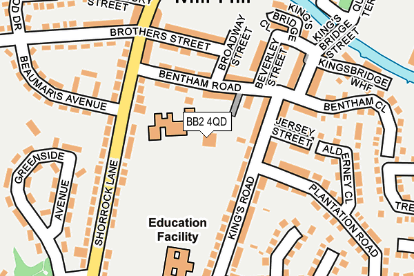 BB2 4QD map - OS OpenMap – Local (Ordnance Survey)