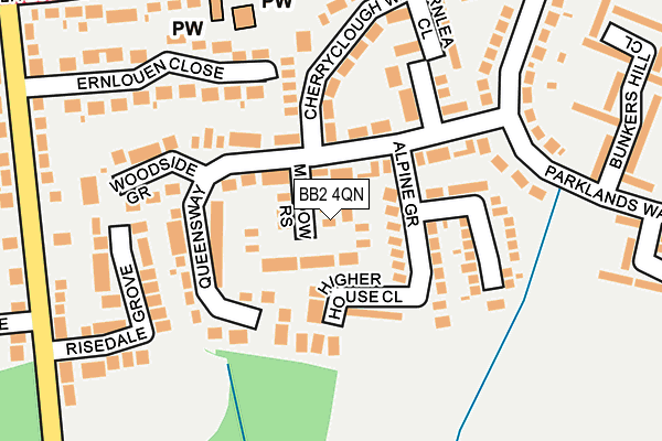 BB2 4QN map - OS OpenMap – Local (Ordnance Survey)