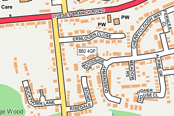 BB2 4QP map - OS OpenMap – Local (Ordnance Survey)
