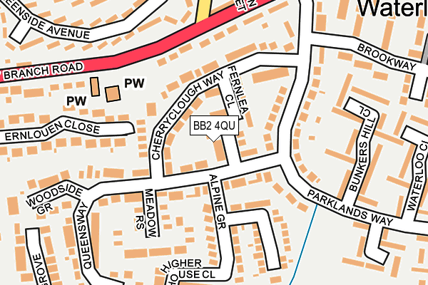BB2 4QU map - OS OpenMap – Local (Ordnance Survey)