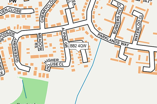 BB2 4QW map - OS OpenMap – Local (Ordnance Survey)