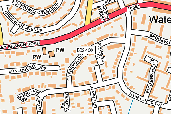 BB2 4QX map - OS OpenMap – Local (Ordnance Survey)