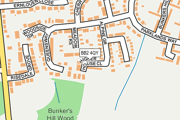 BB2 4QY map - OS OpenMap – Local (Ordnance Survey)