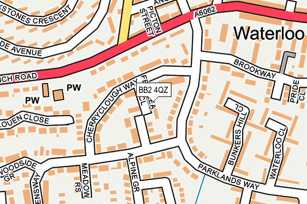 BB2 4QZ map - OS OpenMap – Local (Ordnance Survey)