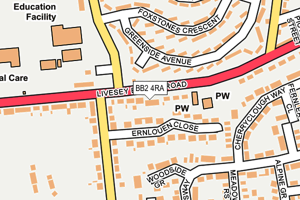BB2 4RA map - OS OpenMap – Local (Ordnance Survey)