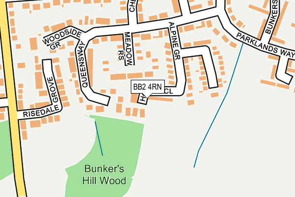 BB2 4RN map - OS OpenMap – Local (Ordnance Survey)