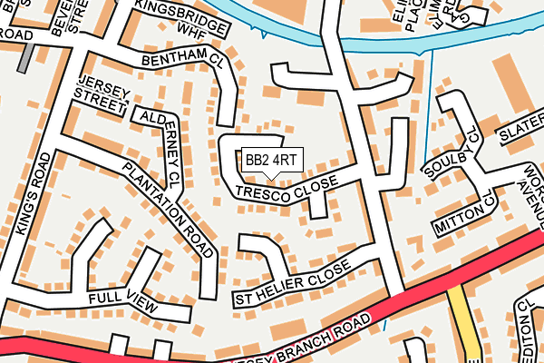 BB2 4RT map - OS OpenMap – Local (Ordnance Survey)