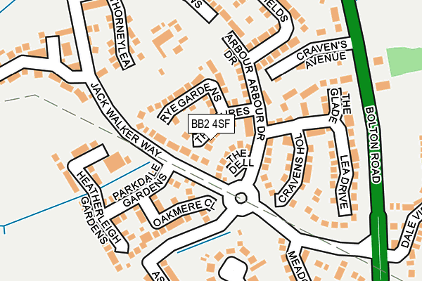 BB2 4SF map - OS OpenMap – Local (Ordnance Survey)