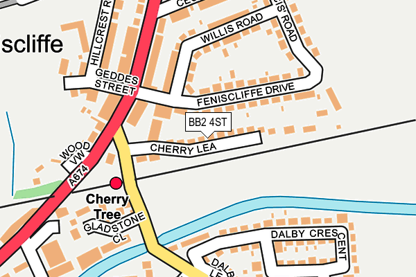 BB2 4ST map - OS OpenMap – Local (Ordnance Survey)