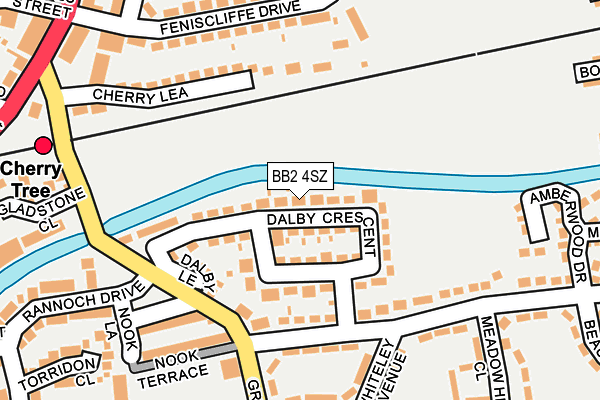 BB2 4SZ map - OS OpenMap – Local (Ordnance Survey)