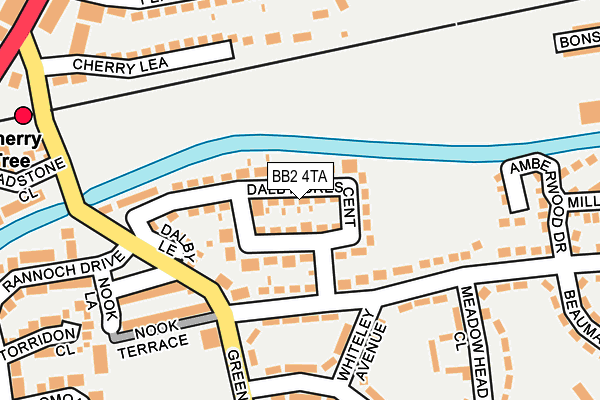 BB2 4TA map - OS OpenMap – Local (Ordnance Survey)