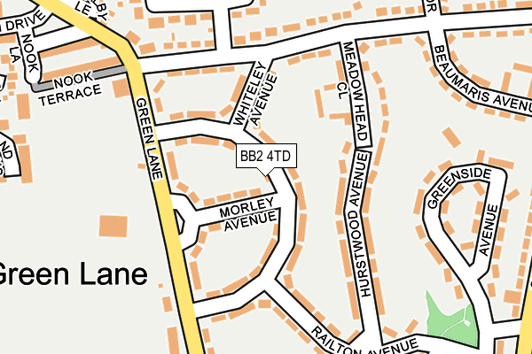 BB2 4TD map - OS OpenMap – Local (Ordnance Survey)