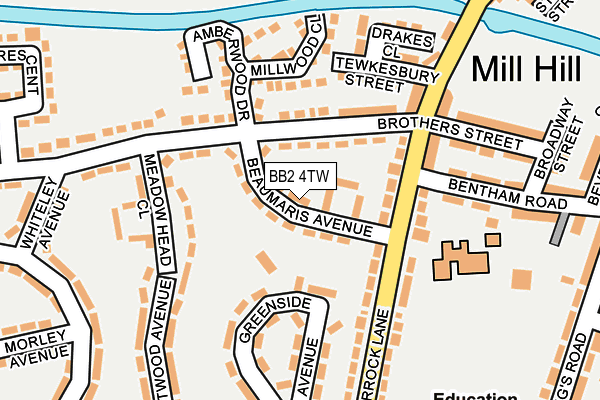BB2 4TW map - OS OpenMap – Local (Ordnance Survey)