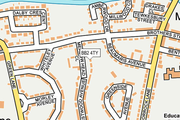 BB2 4TY map - OS OpenMap – Local (Ordnance Survey)
