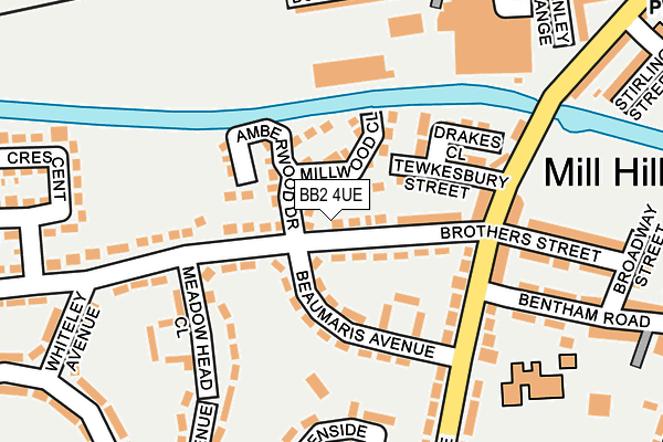 BB2 4UE map - OS OpenMap – Local (Ordnance Survey)