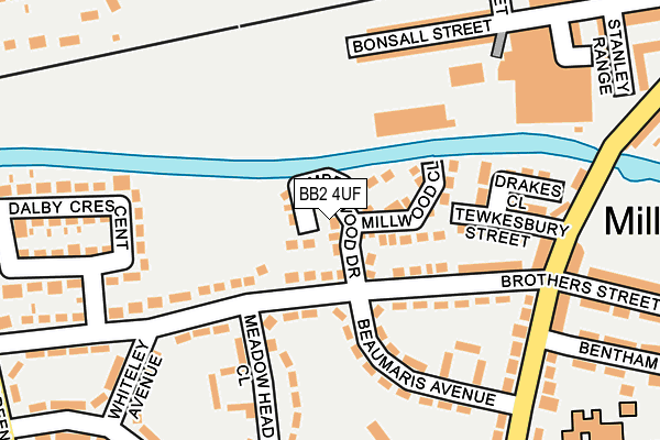 BB2 4UF map - OS OpenMap – Local (Ordnance Survey)
