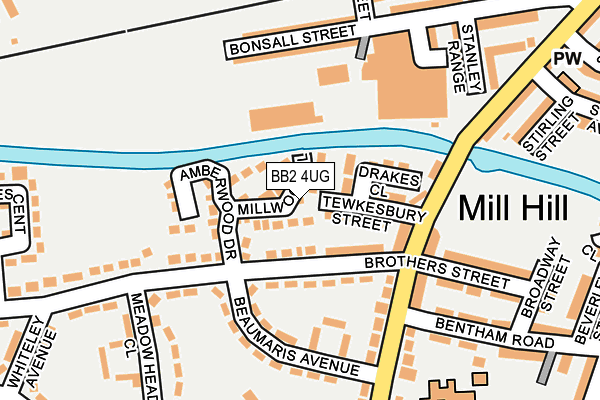 BB2 4UG map - OS OpenMap – Local (Ordnance Survey)