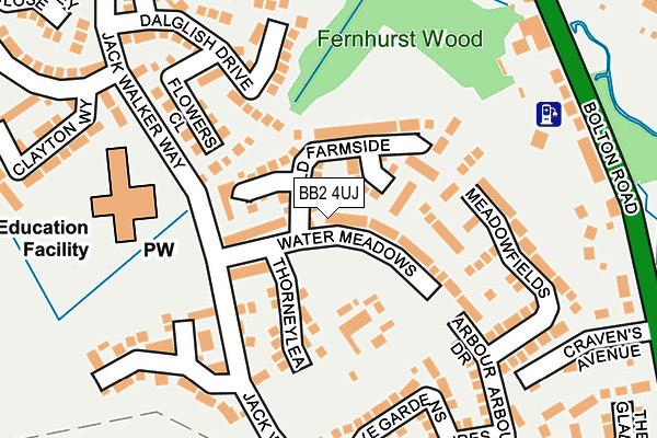 BB2 4UJ map - OS OpenMap – Local (Ordnance Survey)