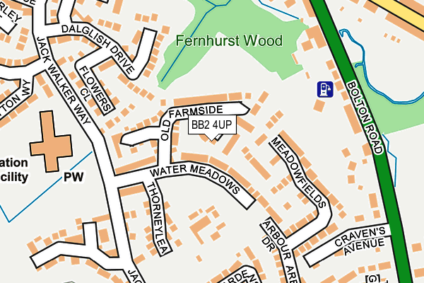 BB2 4UP map - OS OpenMap – Local (Ordnance Survey)