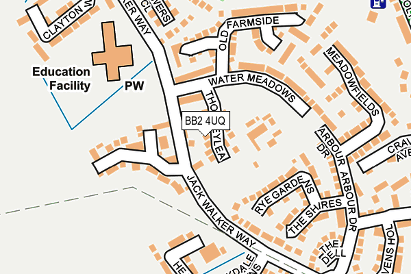 BB2 4UQ map - OS OpenMap – Local (Ordnance Survey)