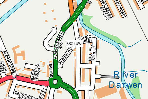 BB2 4UW map - OS OpenMap – Local (Ordnance Survey)