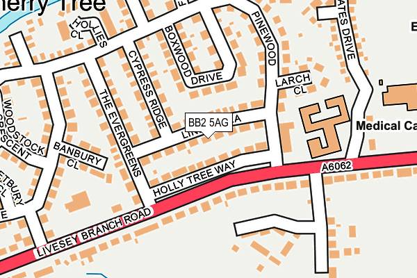BB2 5AG map - OS OpenMap – Local (Ordnance Survey)