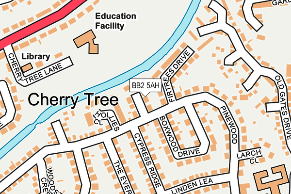 BB2 5AH map - OS OpenMap – Local (Ordnance Survey)