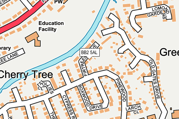 BB2 5AL map - OS OpenMap – Local (Ordnance Survey)