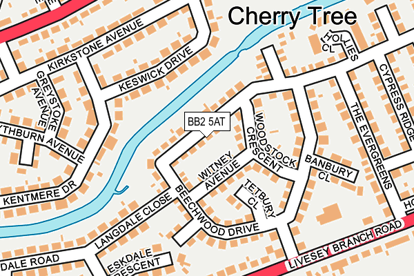 BB2 5AT map - OS OpenMap – Local (Ordnance Survey)