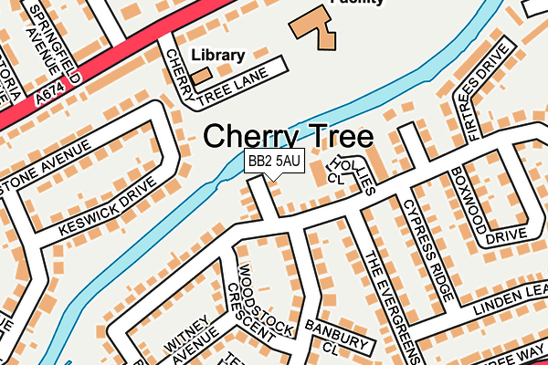 BB2 5AU map - OS OpenMap – Local (Ordnance Survey)