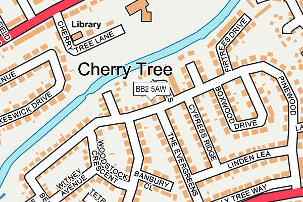 BB2 5AW map - OS OpenMap – Local (Ordnance Survey)