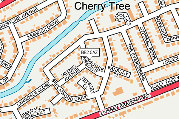 BB2 5AZ map - OS OpenMap – Local (Ordnance Survey)