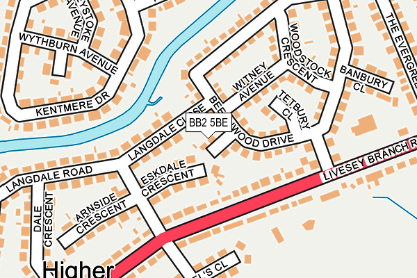 BB2 5BE map - OS OpenMap – Local (Ordnance Survey)